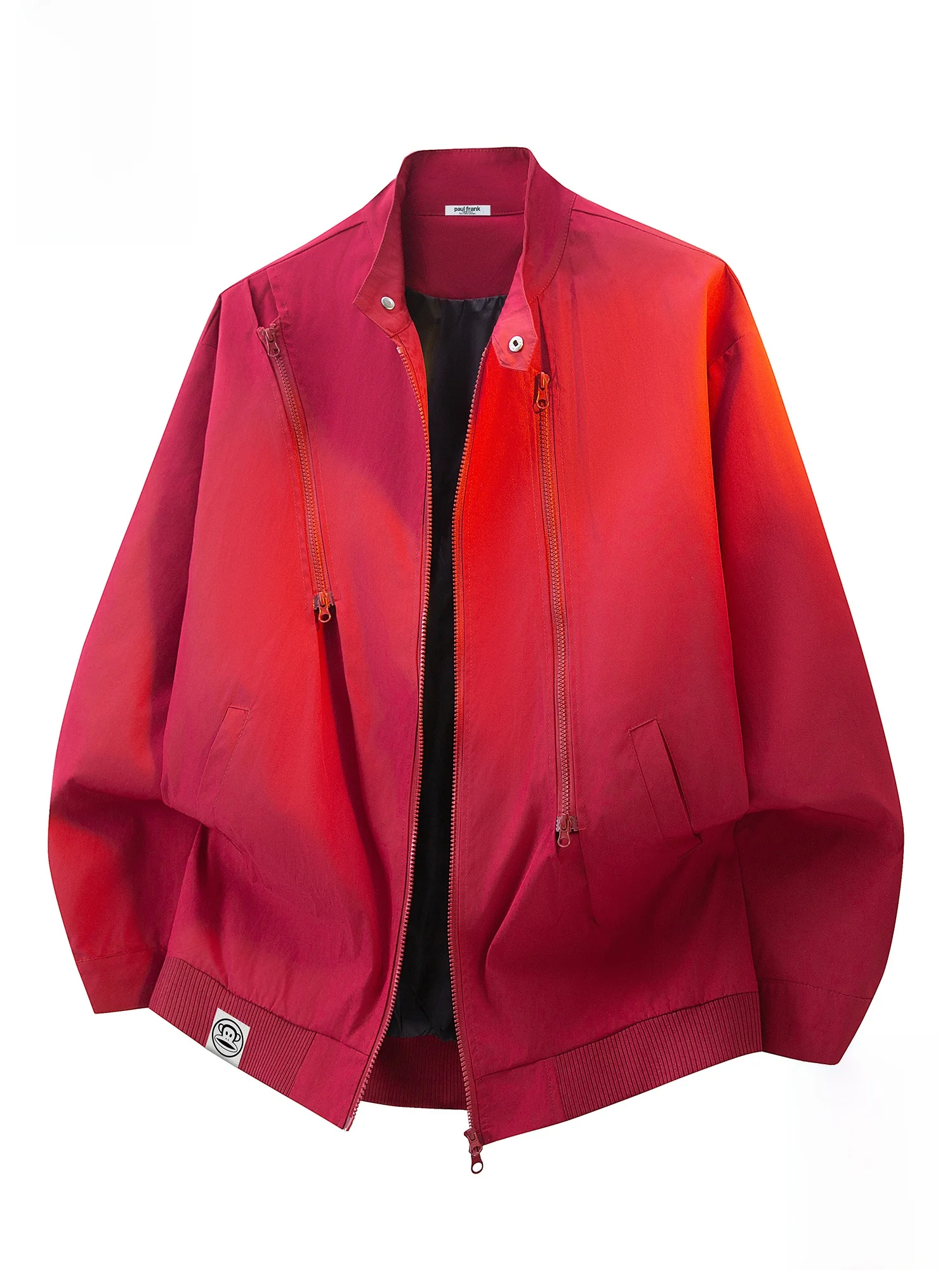 

PaulFrank M Jaet with Stand Collar Splicing Design in Red for the Year of Spring Casual Wear Polyester Fiber