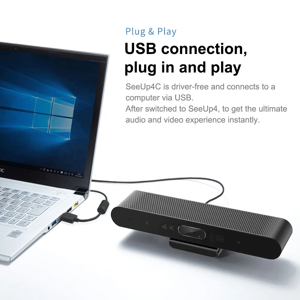 4k USB Webcam Plug And Play Home Office Video Conference Camera