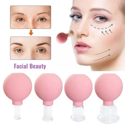 Vácuo de borracha cupping massagem facial ventosas anti celulite latas rosto massagem frasco de vácuo anti-rugas terapia cupping frascos