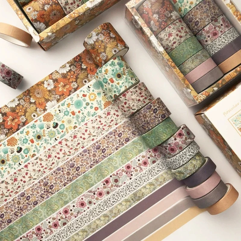 12 Stuks Combinaties Van Washi Tape Dagboek Stickers Met Geometrische Patronen Diy Dagboek Afplakband Decoreren Schoolbenodigdheden