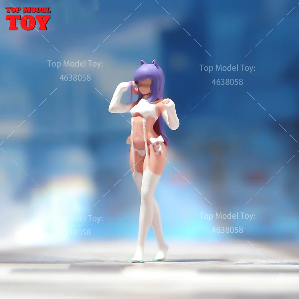 

Painted Miniatures 1/24 1/64 1/43 1/87 Anime Beauty Purple Long Hair Female Scene Figure Doll Unpainted Model For Car Vehicles