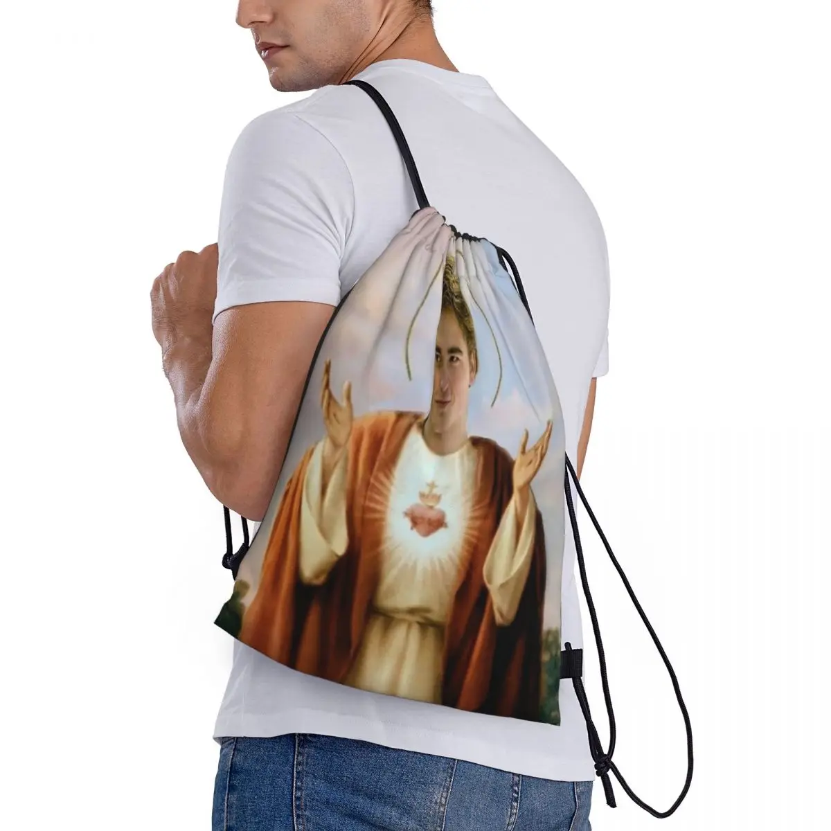 Edward Cullen Twilight Backpacks Casual Drawstring Bundle Pocket Shoes Bag Book Bags for Travel School