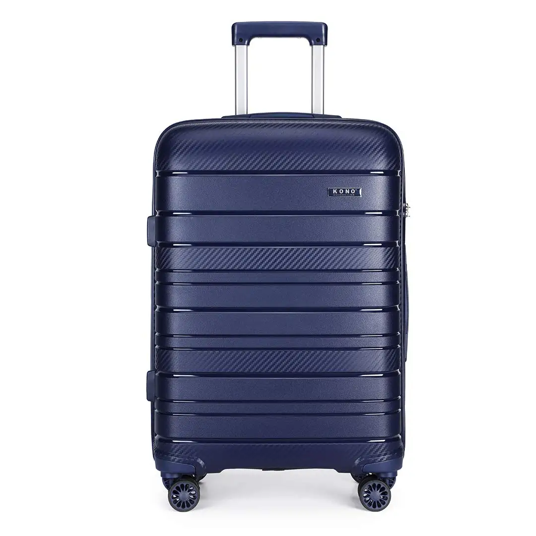 KONO Polypropylene Hard Case with TSA Lock YKK zipper Lightweight 76x49x30cm Trolley Case with Twin wheels