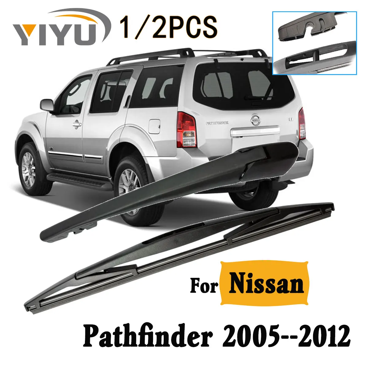1/2PCS Hinten Wischer Klinge Wischer Arm Windschutzscheibe Windschutz Sauber Heckklappe Fenster Auto Regen Pinsel Für Nissan Pathfinder 2005--2012