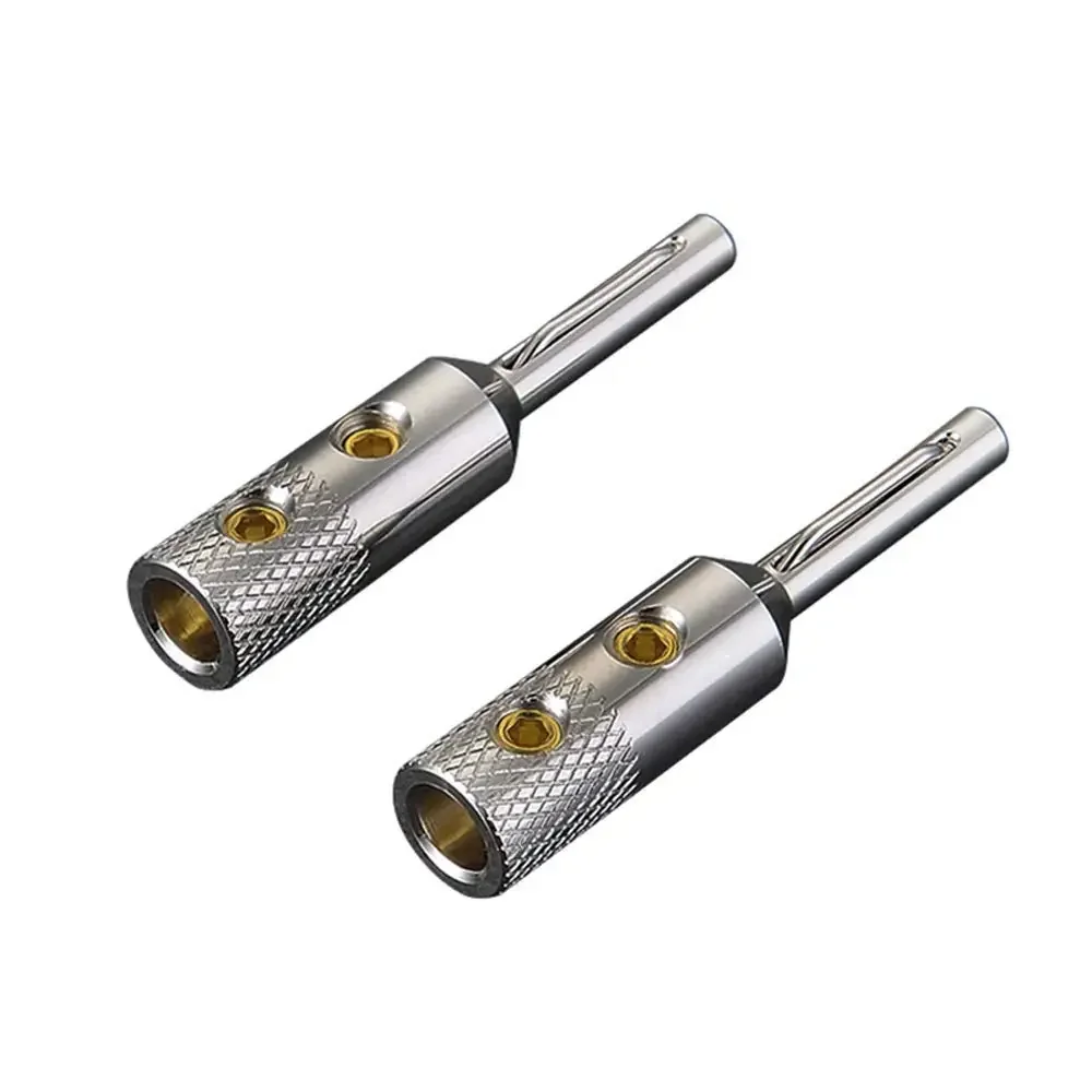 4PCS Viborg VB401R Pure Copper Rhodium Plated Banana Plug Speaker Cable Plug