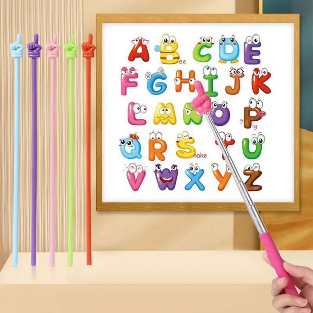 Puntero retráctil para profesores, puntero telescópico de acero inoxidable, suministros escolares, guía de lectura