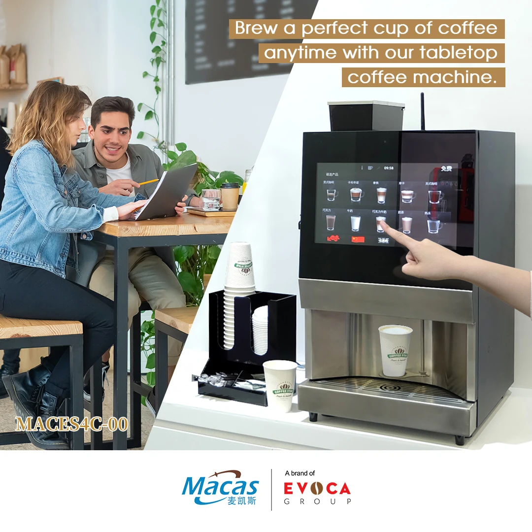 MACAS MACES4C-00 Commercial Bean Cup Espresso Coffee Machine Smart Electric Aluminum Black 2000W 220VAC CE Certified 1 Year 9