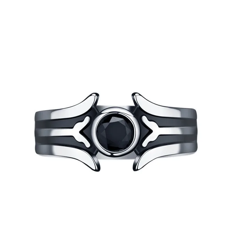 Jogo espada arte on-line anel de dedo jóias figura dos desenhos animados kirito tema strass anéis ajustáveis cosplay adereços jóias para fãs