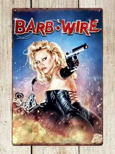 wall box decor BARB WIRE sci fi movie film Pamela Anderson metal tin sign