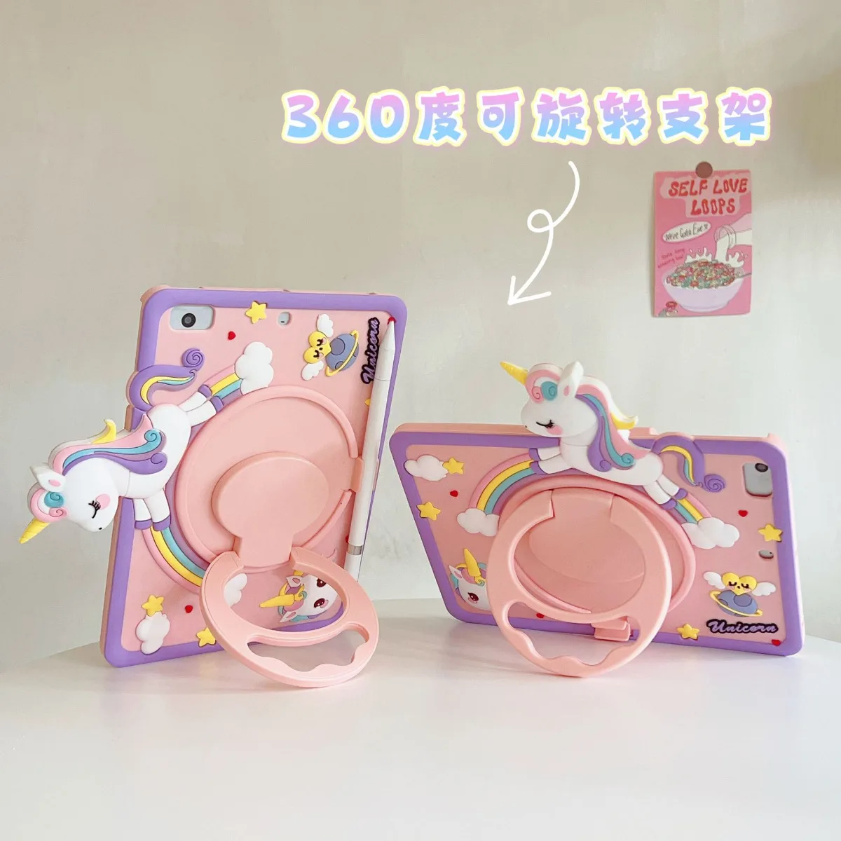 Pokrowiec dla dzieci na Honor Pad X8A 11 cali Coque Cartoon Unicorn Rotation Handle Stand Case na Honor Pad X9 /X9A 11,5 cala Funda — zdjęcie produktu 2
