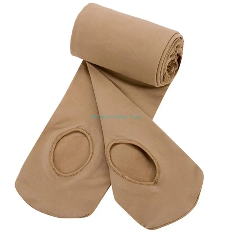 K1ME النساء الفتيات لينة مبهمة للتحويل بلا قدم الرقص الجوارب مع ثقب بلون الباليه الانتقال الجوارب طماق اللباس الداخلي #2