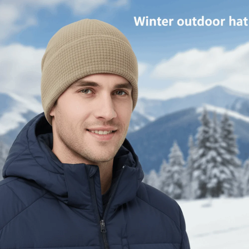

Polar Fleece Winter Running Hats Solid Color Windproof Running Winter Sport Cap Warmer Sweat Absorption Outdoor Warm Hat Cycling