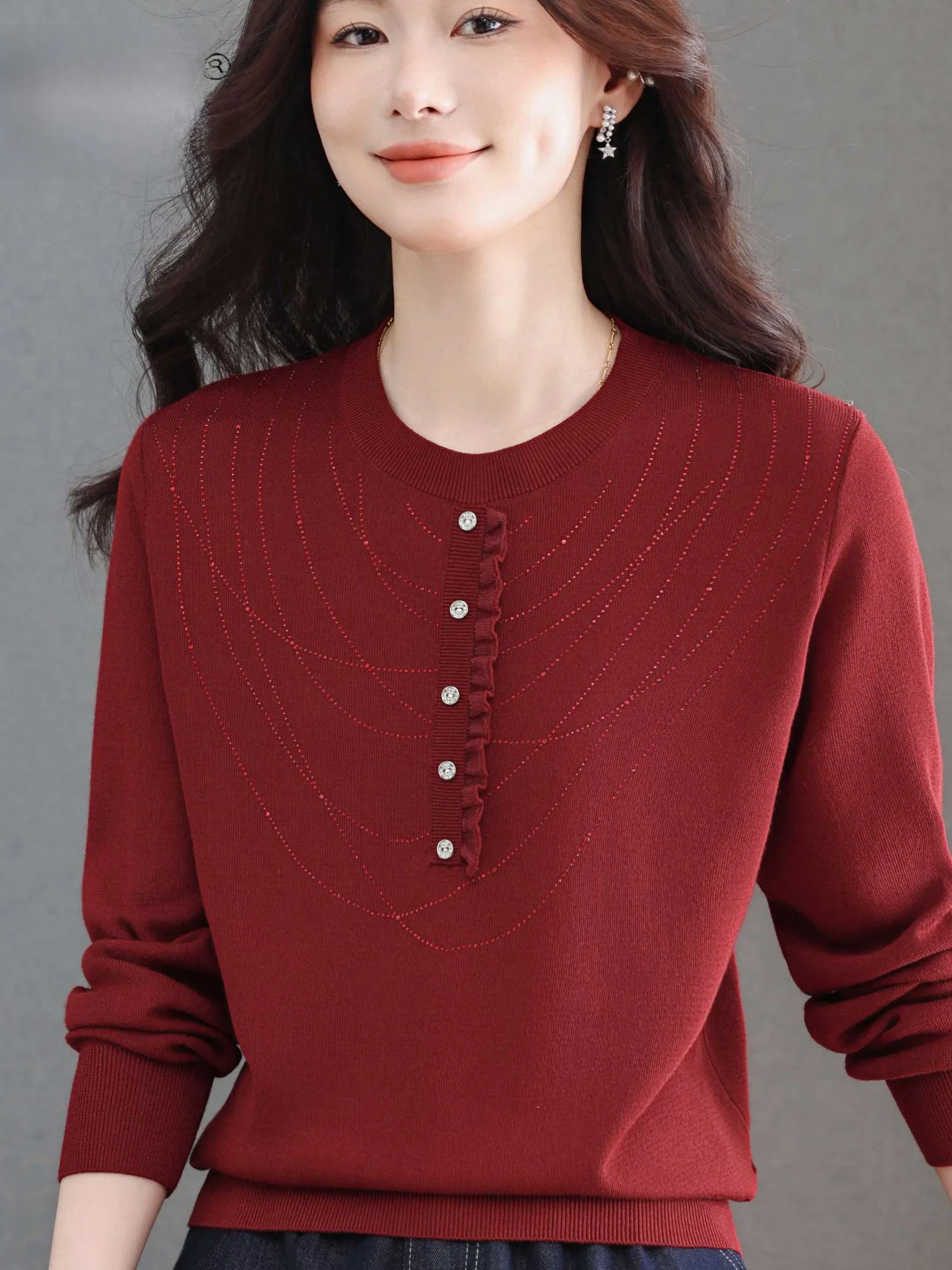 

Весенняя модная трикотажная кофта с круглым вырезом, женская, без рукавов, тонкая, шерстяная, базовая, для женщин среднего и старшего возраста