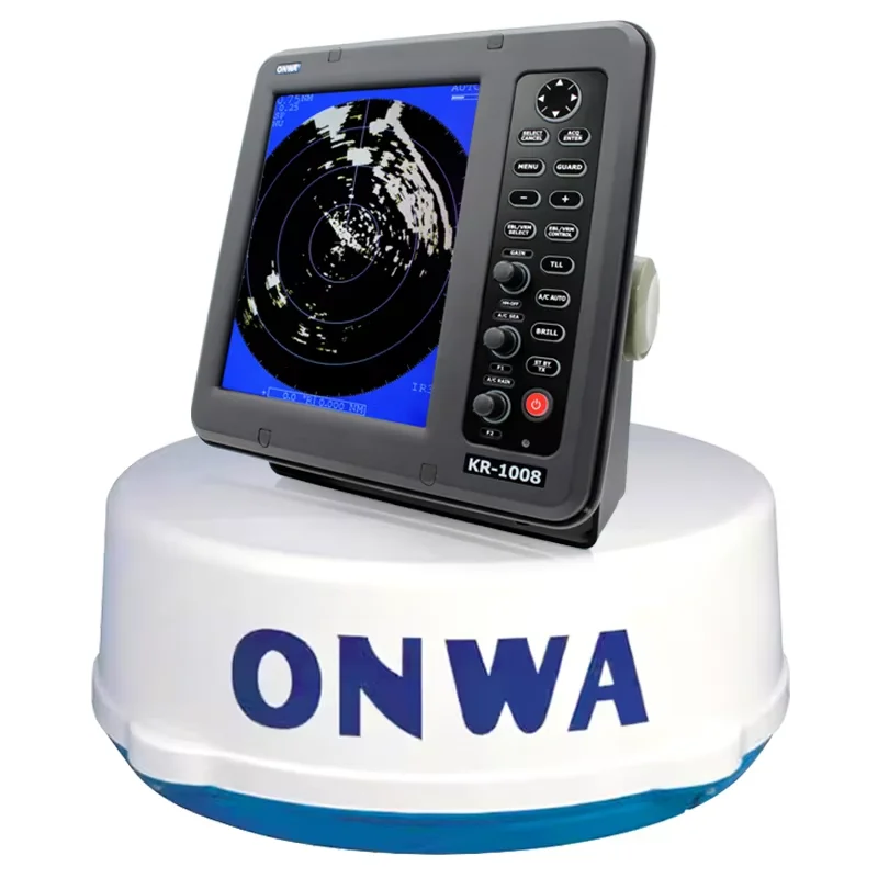 10-Inch Color LCD Marine Navigation Radar with 4KW 36nm and AIS Display Target Tracking ARPA Function Marine Supplies