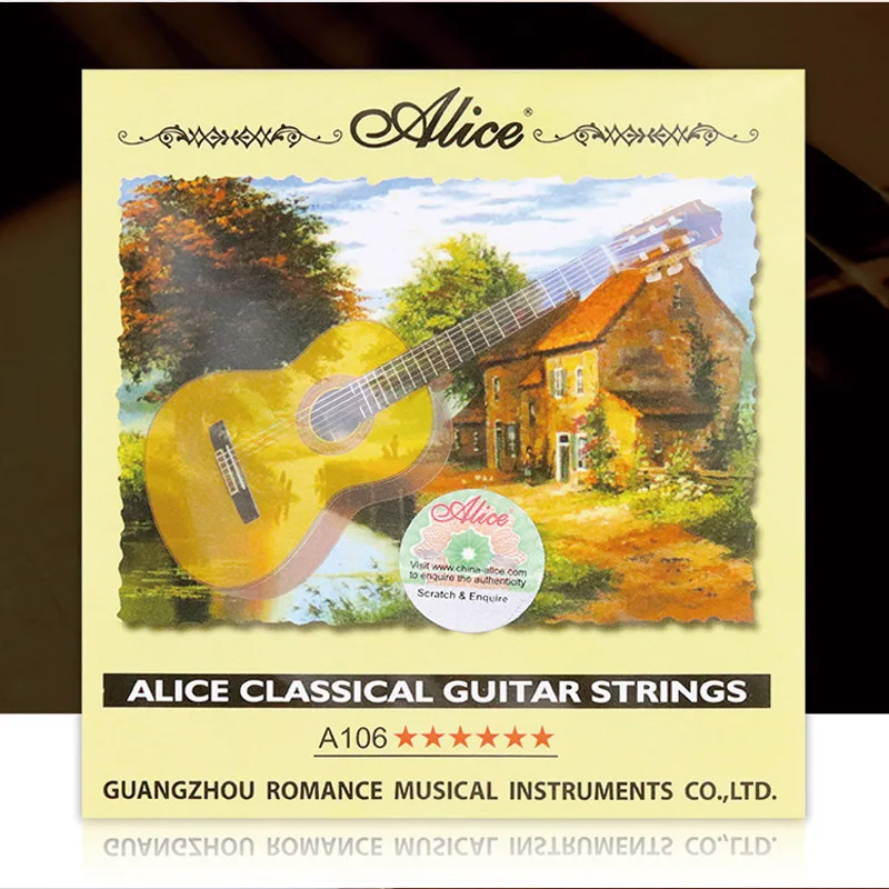 Classical Guitar Strings 10 Sets Alice A106 Clear Nylon And Silver Plated Copper Wound Guitar Strings Parts Accessories