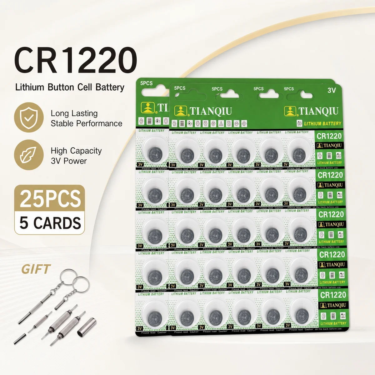 Lithium Coin Cell Battery CR1220 3V 5-50PCS ECR1220 GPCR1220 5012LC For Watch Car Remote Key Fob Replacement Stable Power