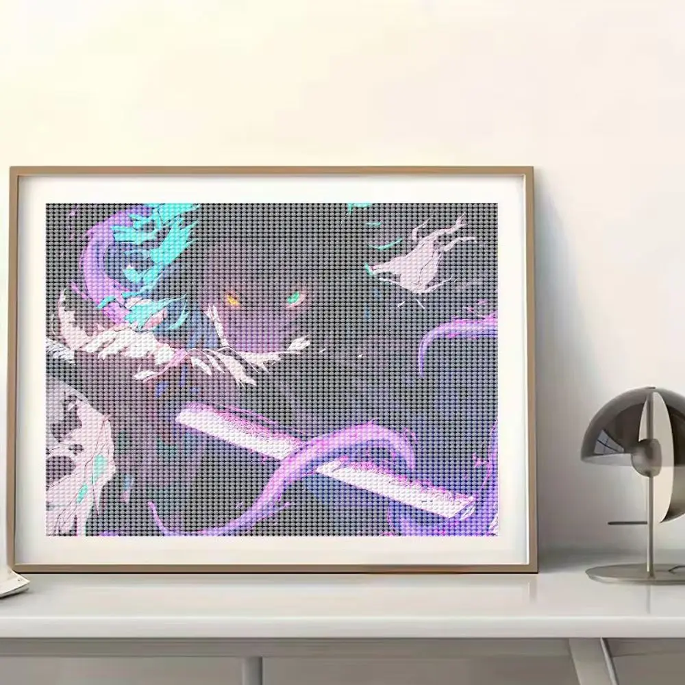 1 unidad de pintura de diamante 5D, arte de Personaje de Anime, 40x50cm, Kit completo de taladro DIY con bolígrafo de diamante, pegamento de gelatina, bandeja de plástico, multicolor D
