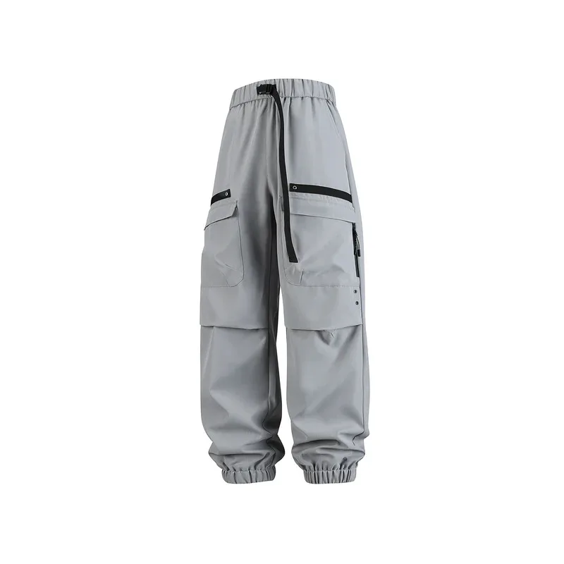 

Однотонные базовые рабочие брюки, мужские свободные спортивные брюки для походов и альпинизма с несколькими карманами, брюки с парашютом