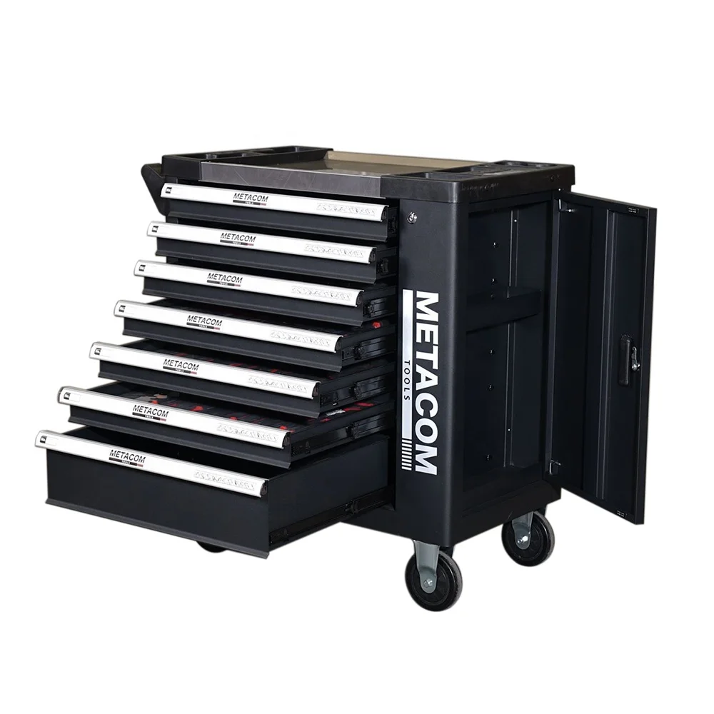 for·Steel 7 Drawers Tool Box Roller Cabinet and Workshop Tool Trolley With Hand Tools Sets#
