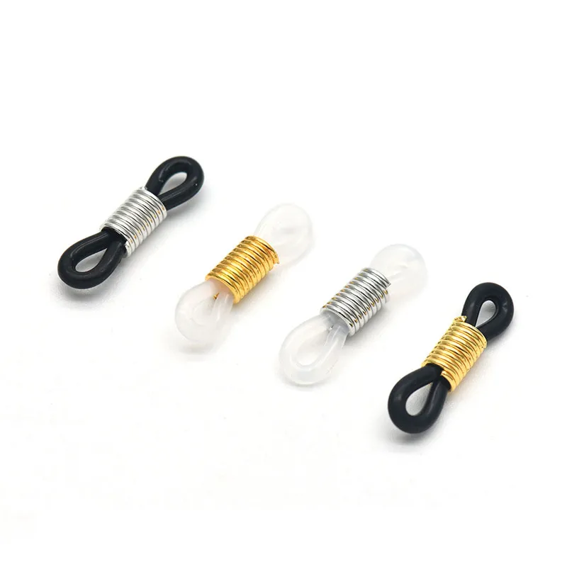20Pcs Eyeglass Chain Ends Adjustable Rubber Ends Connectors Anti-slip Strap Holder Chain Loops for Eye Glasses