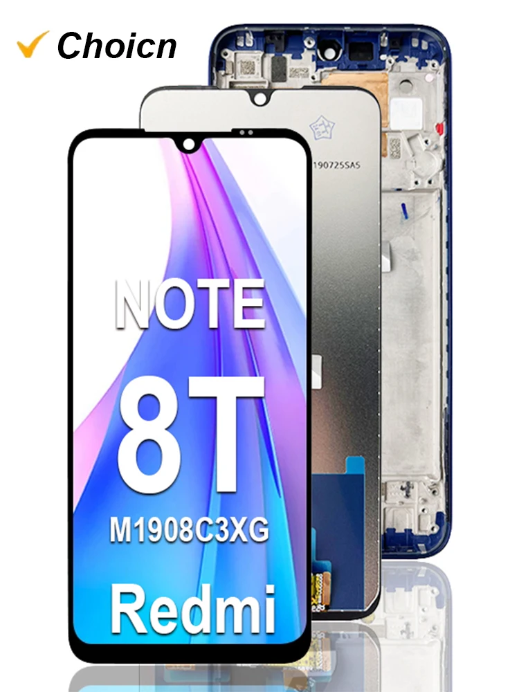 6.3 "écran LCD pour Xiaomi Redmi Note 8T LCD écran tactile numériseur assemblée pour Redmi Note 8T LCD M1908C3XG pièces remplaçables