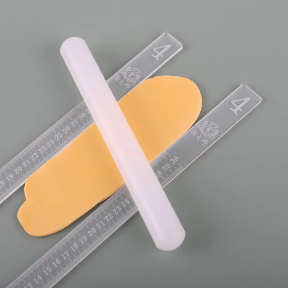 

3/4/5/6mm 30cm Long Clay Thickness Ruler Acrylic Roller Guide Rail Pottery Teaching Rolling Ruler Clay Depth Guide Pottery Tools