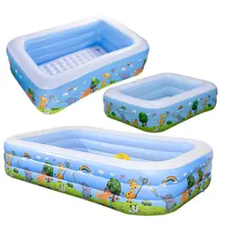 Kids Inflatable Pool Foldable Square Blow up Pool Cute Blow Up Pool for Family Space-Saving Swimming Pool for Backyard Garden