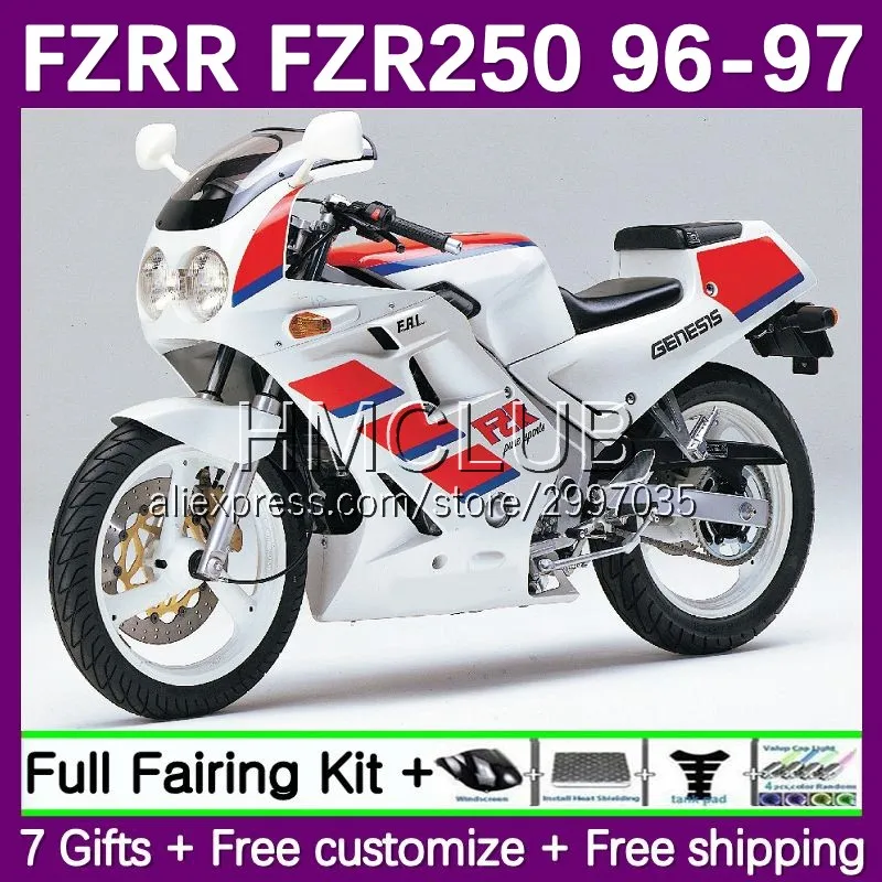 Fairing Kit For YAMAHA FZR250R FZRR FZR 250 250R FZR250 R RR 153No.36 FZRR250 FZR250RR 96 97 FZR-250 1996 1997 Body red white