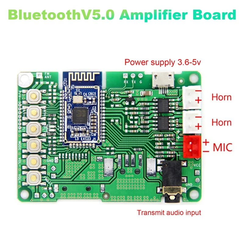 Bluetooth V5.0 Amplifier Board Stereo Transmitter BK3266 Module Receiver And Transmitter Integrated AT Renamed Switch