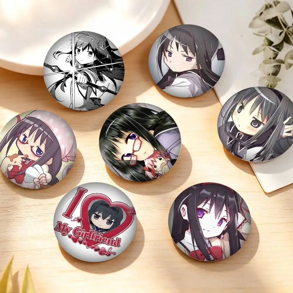 Cartoon Figure Akemi Homura Brooch Anime Cosplay Badge for Bag Hat Clothes Lapel Pins Fans Gift