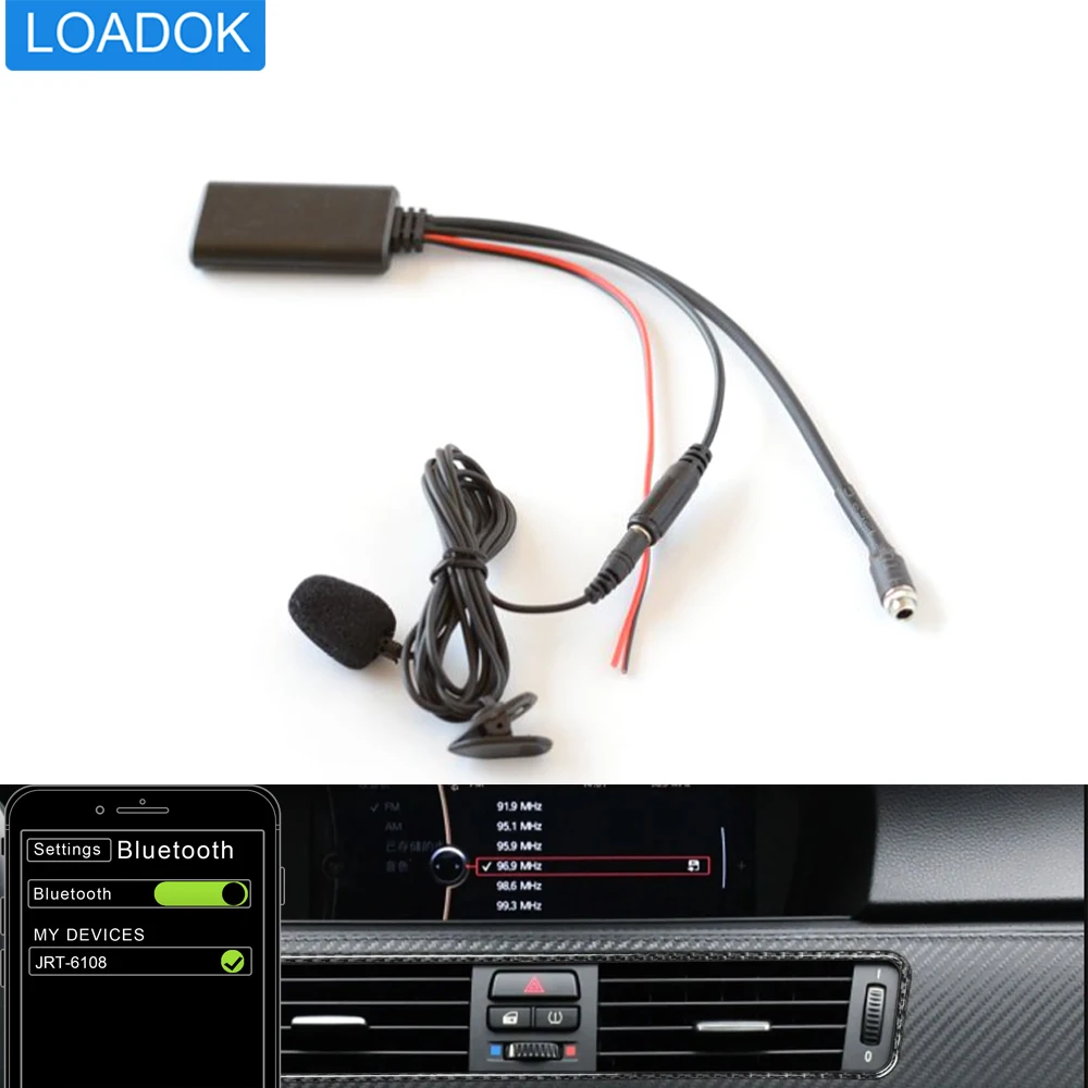 Universal Male to Female 3.5mm Aux Jack Input Bluetooth Audio Microphone Adapter Cable For Hyundai Kia Honda Mazda Benz Radio