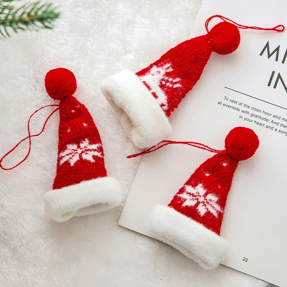 حلي سانتا كلوز الخشبية الصغيرة 4 عبوات زينة شجرة عيد الميلاد للعطلات DIY شجرة عيد الميلاد المعلقات المعلقة زينة سانتا