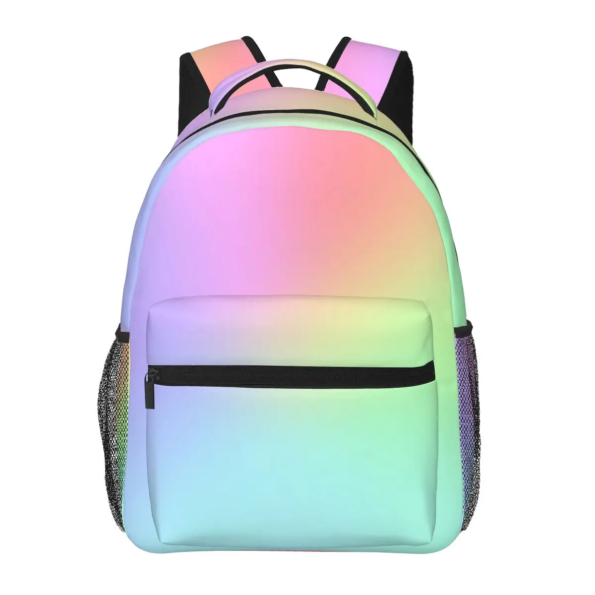 Pastel Glow Rainbow Gradient Student Backpack School Bag Hiking Travel Daypack for Men Women Fashion Bookbag Shoulder Bags