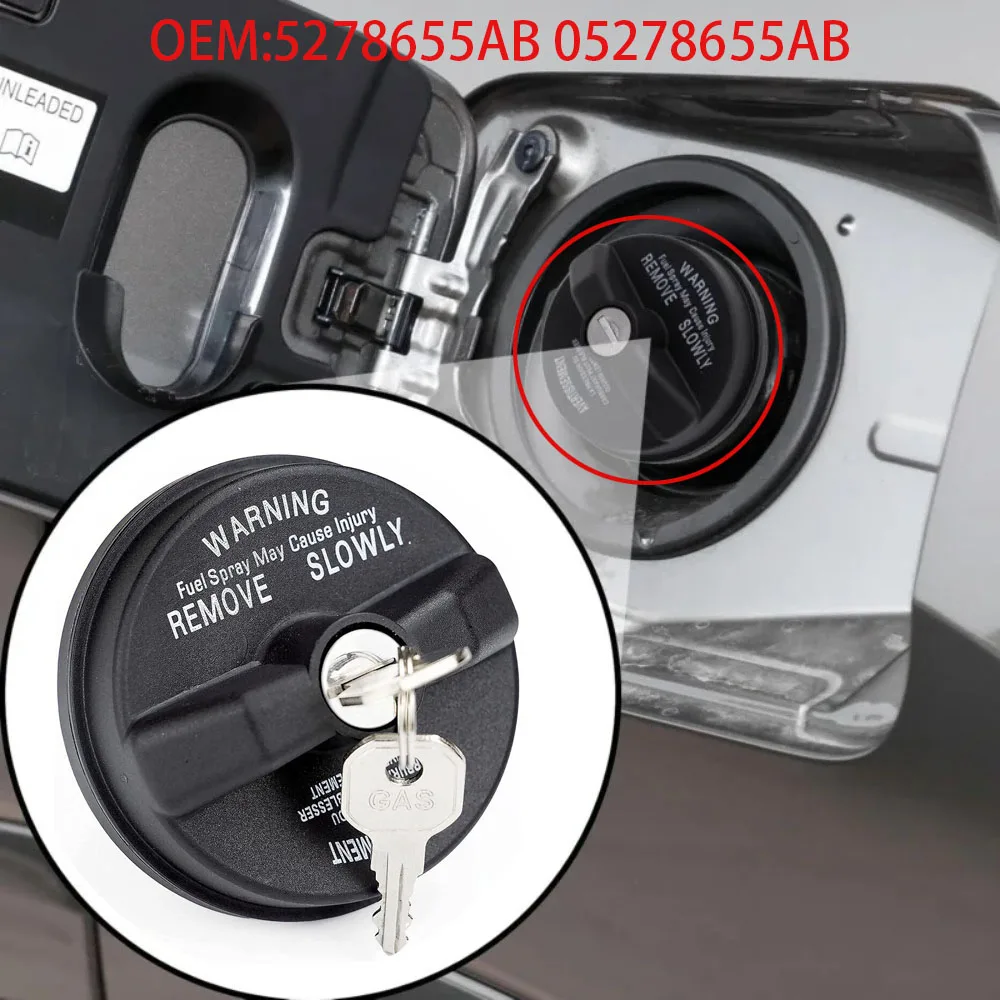 Tampa do tanque de combustível com tampa de gás de travamento com chave 5278655ab para dodge jeep ram cherokee grand cherokee wrangler tj lj jk jku jl jlu jt