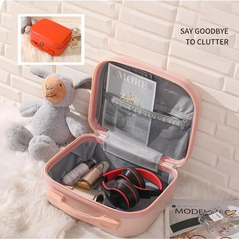 

Mini Storage Carry-On Suitcase Cute And Portable Makeup Case Large Capacity Short Trip Bag Chic Women's 14-Inch Carry-On Luggage