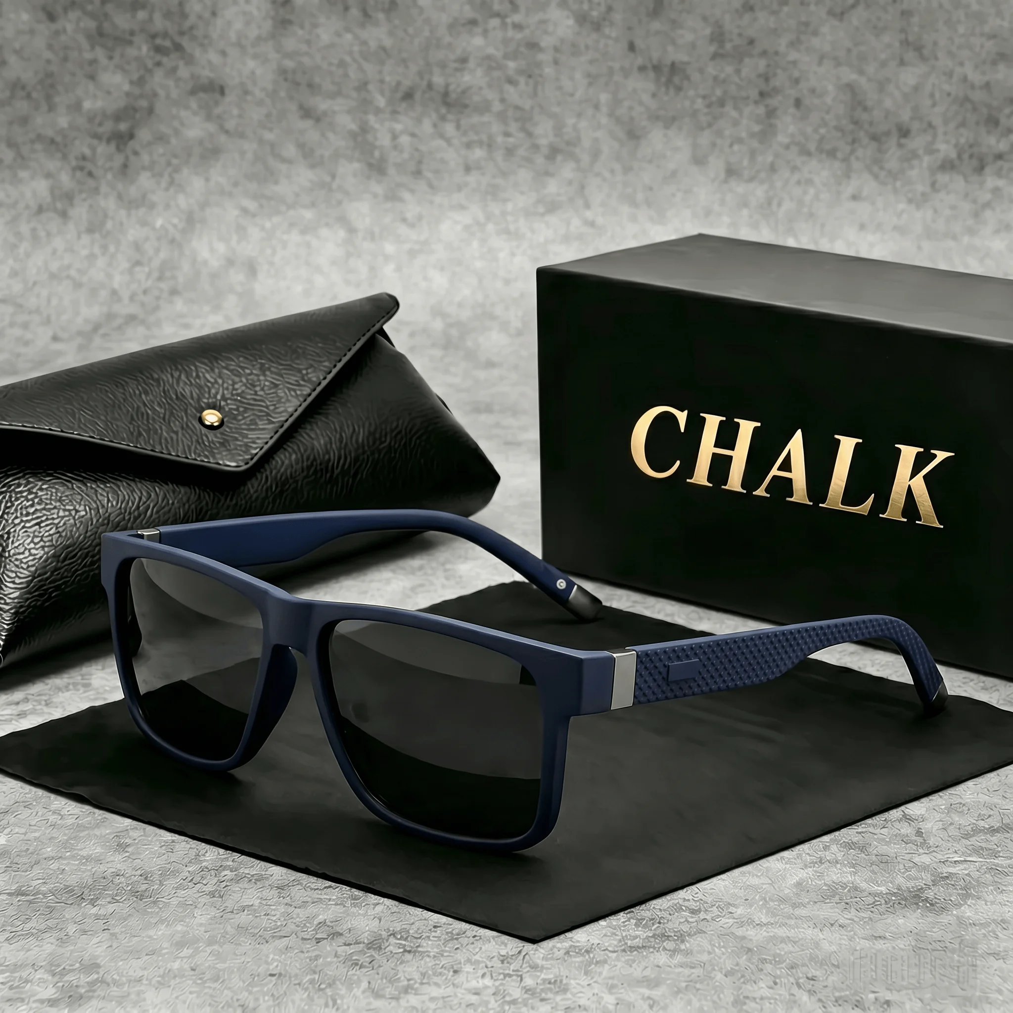 CHALK Neue modische polarisierte Fahrbrillen, Vintage-Sonnenbrillen für Outdoor-Klettern und Angeln für Herren, klassischer quadratischer Rahmen.
