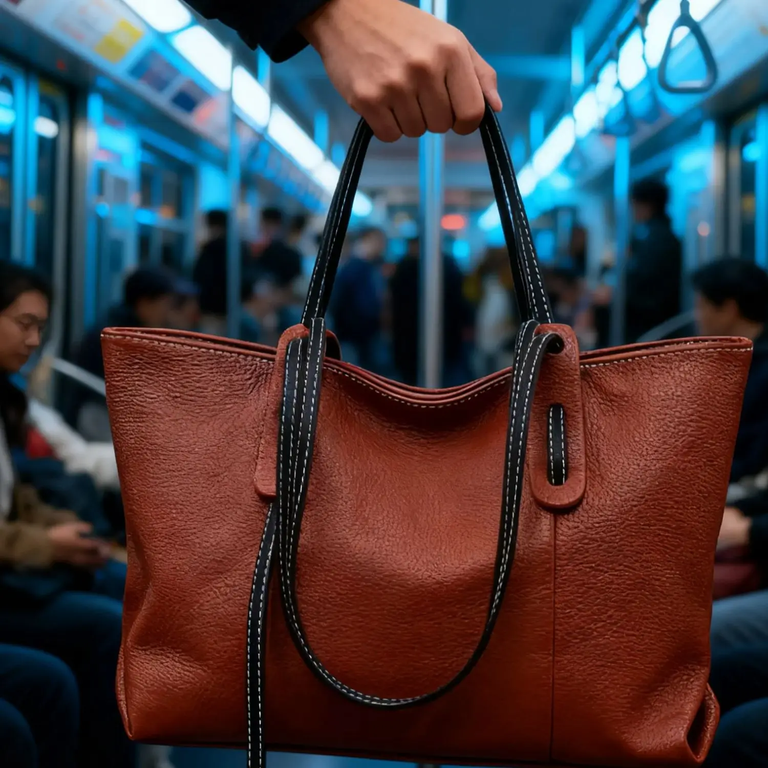 

2025 New Genuine Leather Tote Bag New Large Capacity Shoulder Bag Women Top Layer Cowhide Commuter Handbag