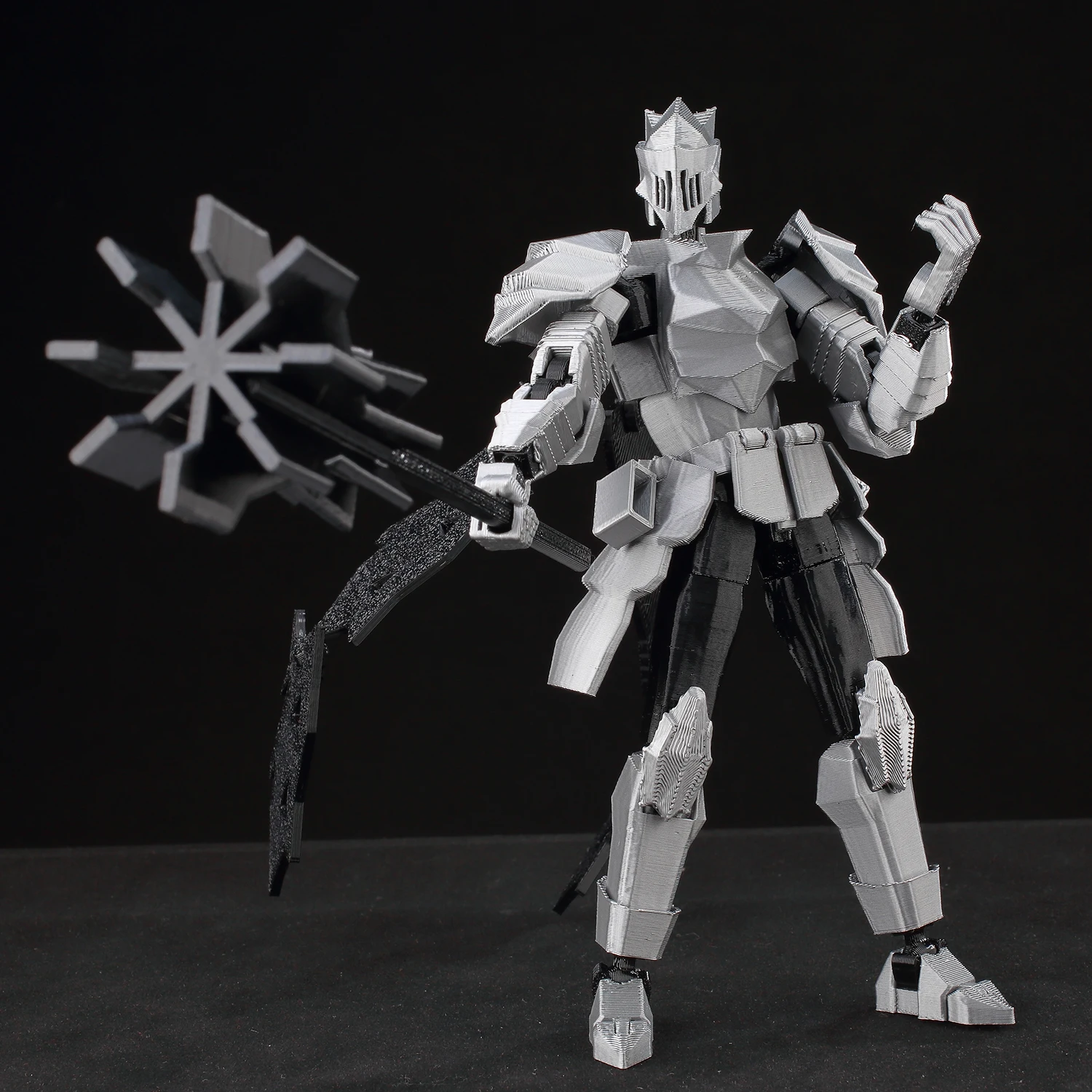 ​9L3D Lucky13 Silver Knight Robot Action Figure Dummy13 with Giant Sword T13 Multi-Jointed 3D Printed Collectible Toy Titan13​