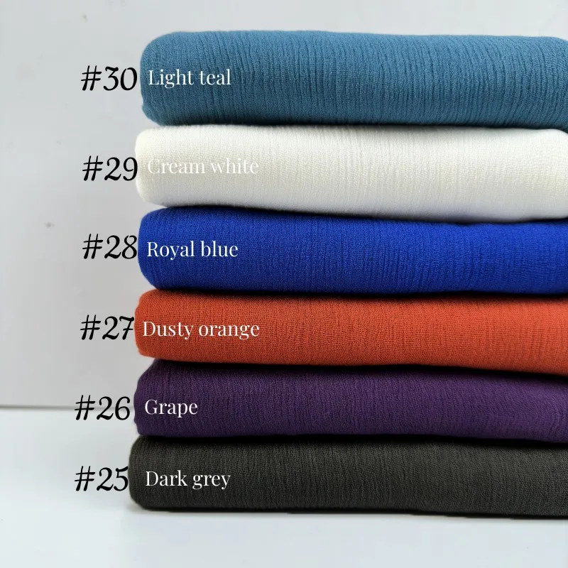 95-Farben-Schal aus weicher Baumwoll-Viskose, Rayon-Material, muslimischer Hijab, nahöstlich, einfarbig, Kopftuch mit Quaste – Detail 10