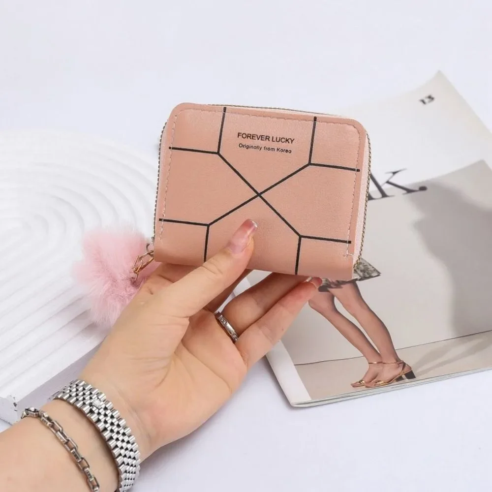 

Minimalist Women's Small Wallet RFID Blocking Large Capacity Card Holder Zipper Coin Pocket Compact Purse