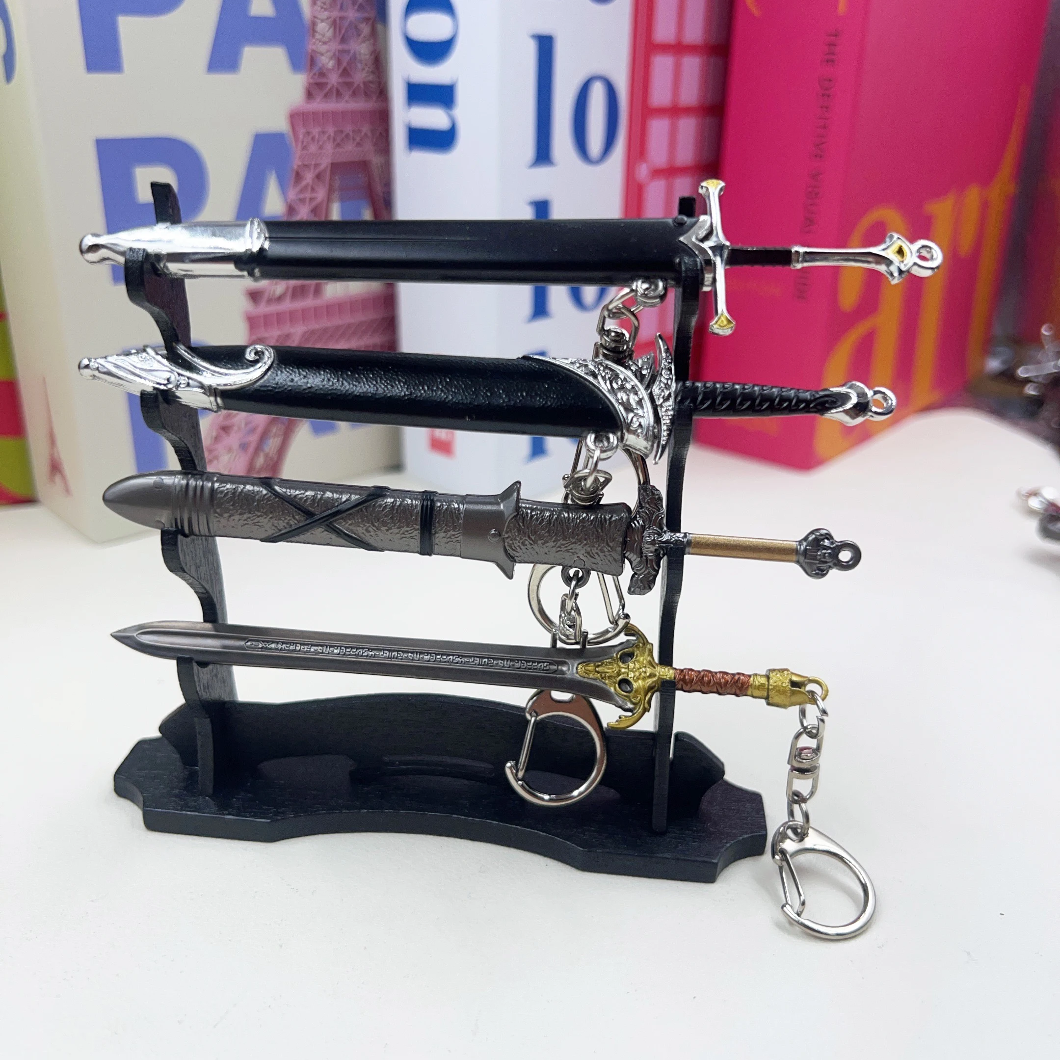 Espada del padre Conan de 12cm, espada Atlantean, juego de llaveros de réplica en miniatura de espada picante, juguete coleccionable modelo Narthil totalmente de Metal