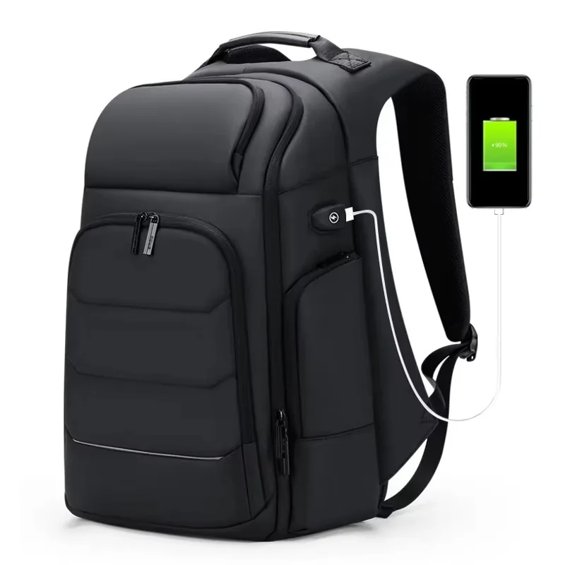 

High quality men's laptop backpack waterproof large capacity business laptop bag with USB port