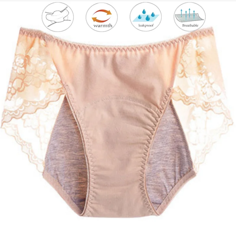 1PCS Cotton Leak Proof Menstrual Panties Women Physiological Period Lace Underwear Breathable Elasticity Sexy Breifs