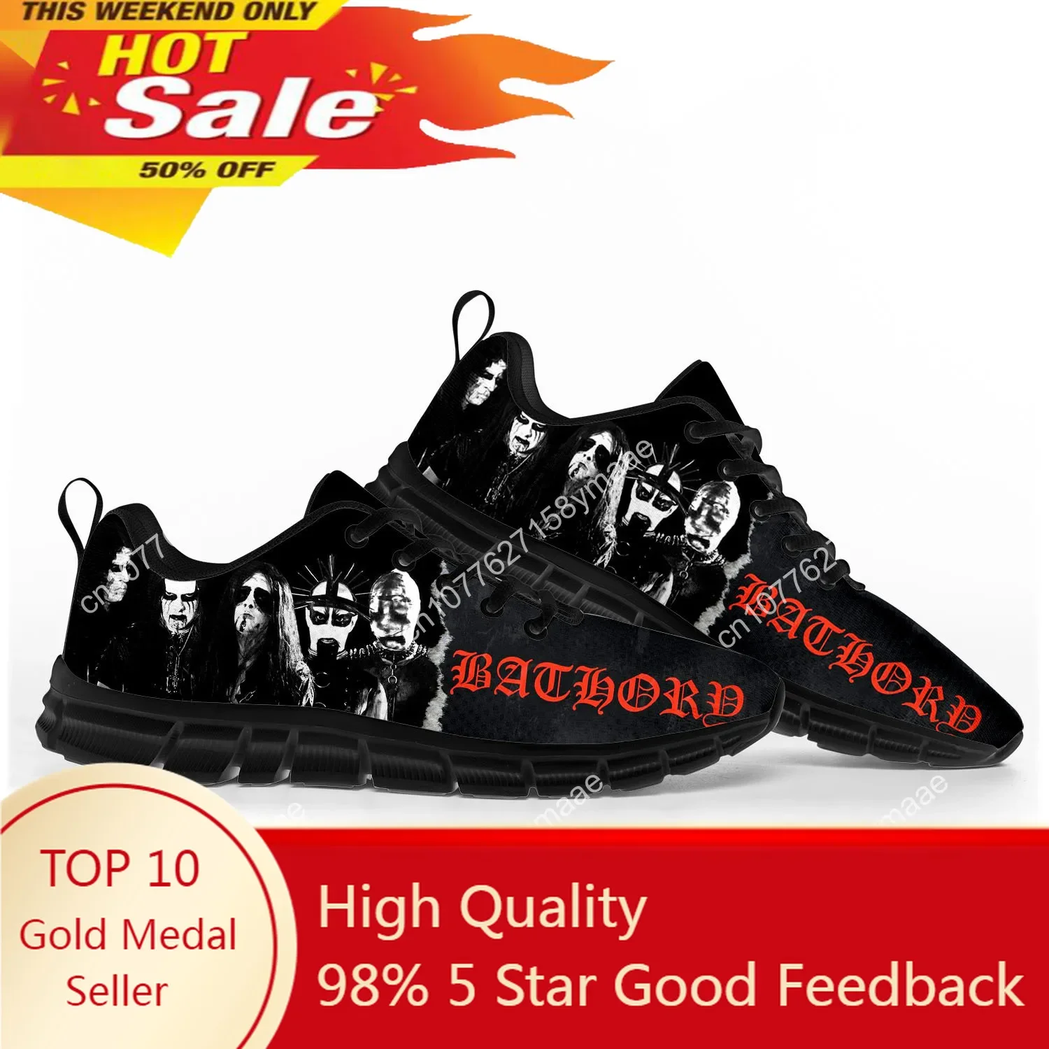 

Bathory Rock Band Sports Shoes Mens Womens Teenager Children Sneakers High Quality Black Metal Sneaker Customize Couple Shoe
