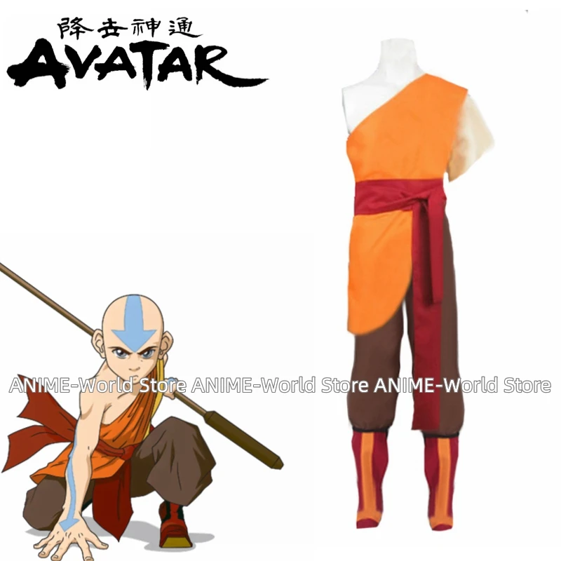 Avatar Aang Cosplay Costume Adult Costume Full Set Custom Made Halloween Men Costume Any Size