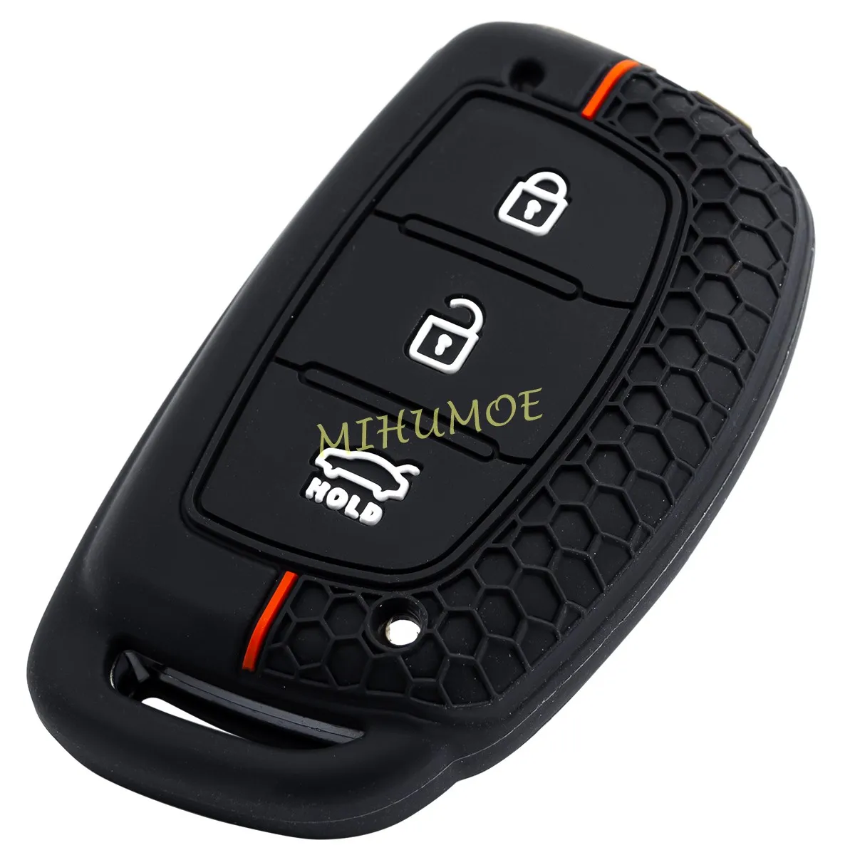 For Hyundai Elantra Tucson Sonata Ioniq 3 Buttons 2017 2018 2019 Silicone Car Remote Key Fob Case Cover Chain Ring Accessories