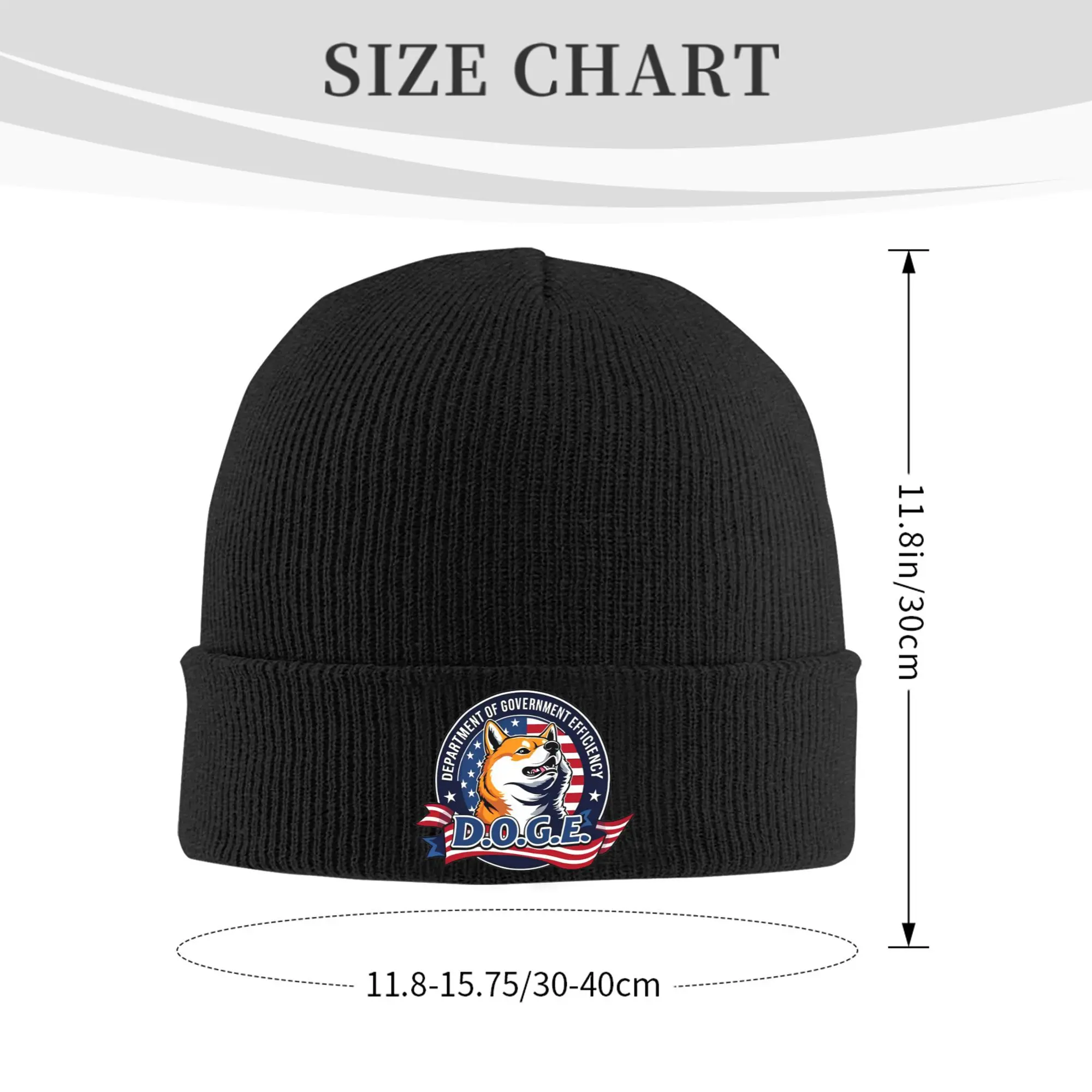 D.O.G.E DOGE Department of Government Efficiency Hats Autumn Winter Beanie Street  Caps Men Women Acrylic Skullcap