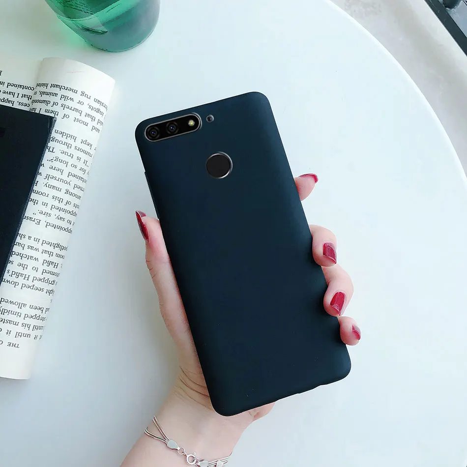 Pure Color Case for Huawei Y6 Prime 2018 Y5 Y6 Y7 Prime Y9 2018 P20 P9 P10 Mate 20 Lite Honor 10 9 Lite 7X 8X Soft Silicon Case