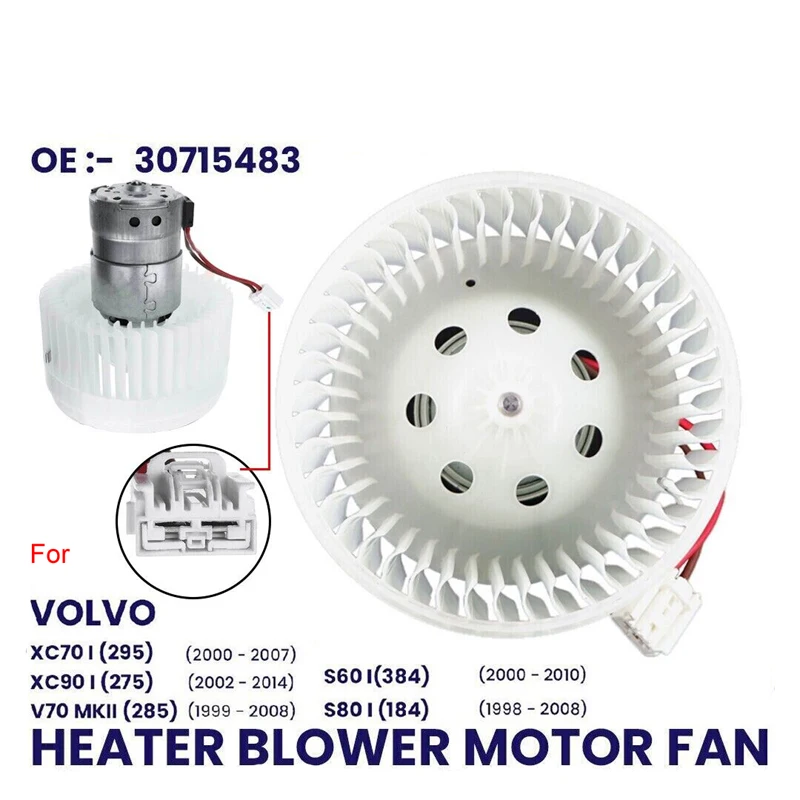 NEW HEATER BLOWER MOTOR FAN FOR VOLVO S60 S80 V70 285 XC90 275 XC70 295 866519