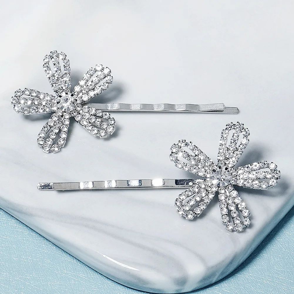 Zarte funkelnde Haarspange mit Strasssteinen, modischer Pony-Seitenclip für Frauen, tägliche Mädchen-Haar-Accessoires als Geschenk – Detail 13